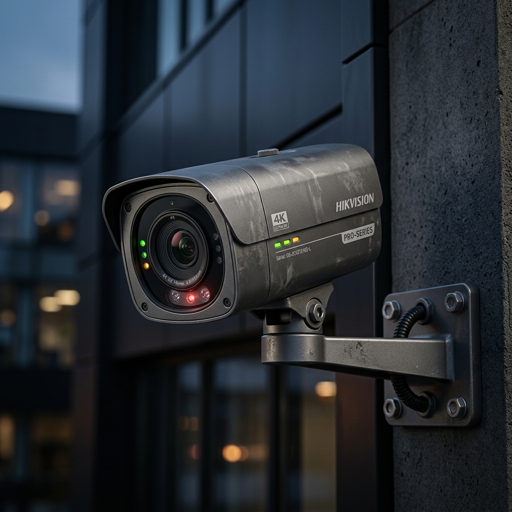Professional 4K security camera installation with precision detail capture